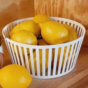 Yamazaki home white Fruit Basket - Tall - Steel